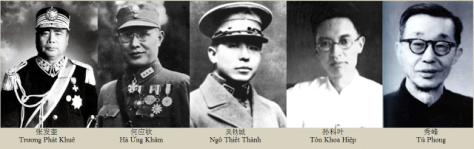 Năm tướng lãnh hùng mạnh nhất của Quốc Dân Đảng Trung Quốc. Photo lưu trữ: Huỳnh Tâm. 